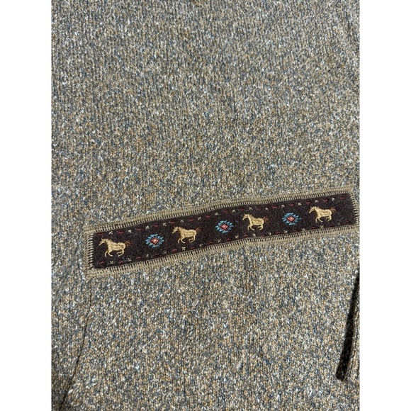 Woolrich Pullover 1/4 Zip Sweater Long Sleeve Brown Women's M Pony Vintage Cozy - Picture 3 of 11